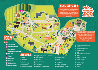 Noah's Ark Zoo Farm Map 